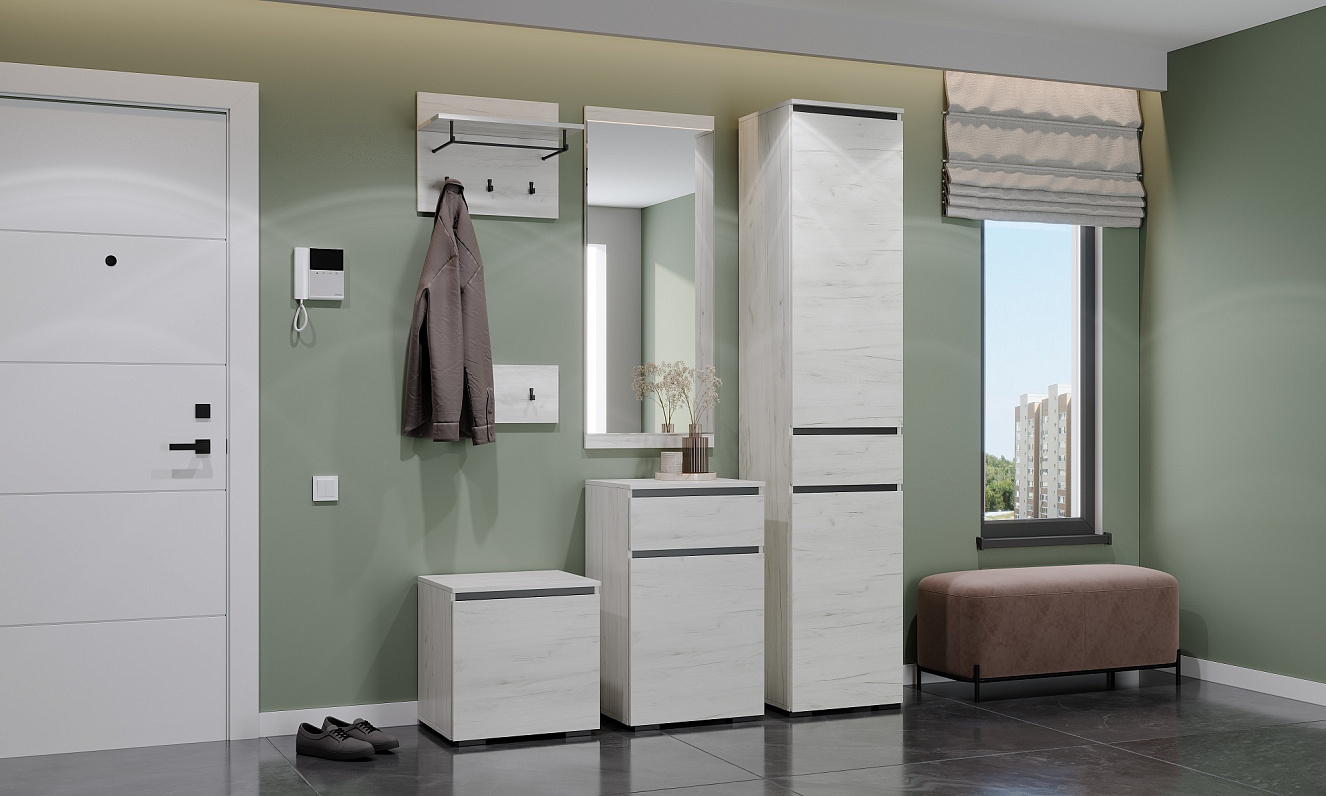 Гретта (Дуб крафт белый/Антрацит)