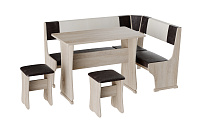 Кухонный уголок Гамма Тип-1 (Дуб сонома/Шоколад/Бежевый) к/з