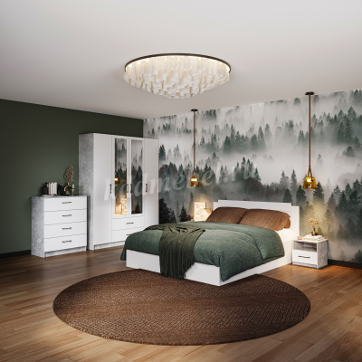 Кровать 0.9 Чикаго (Ателье светлый/Белый)