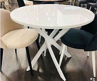 Стол обеденный раздвижной Арчи-2 0.9 (Белый/Опоры белые)