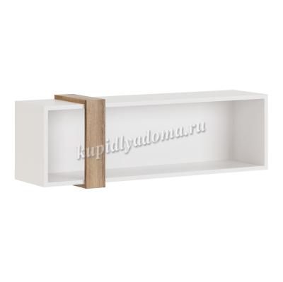 Шкаф навесной открытый Гринвич (Авелано/Белый)