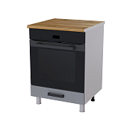 Шкаф нижний духовой 6Д кухня Кампео без столешницы (Белый/Бриз) 