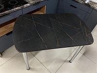 Стол обеденный Пластик подстолье прямое (Каспий черное золото)