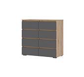 Комод Хелен 8 ящиков КМ 04 (Крафт золотой/Графит серый)