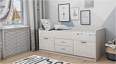 Кровать Каприз-18 с комодом и шкафом (Анкор белый)