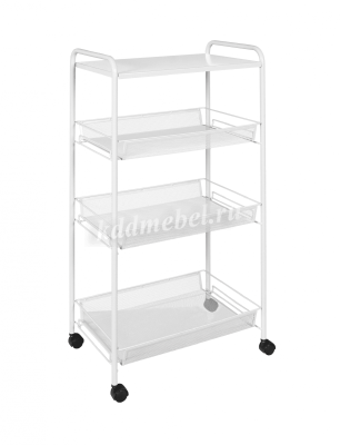 Этажерка Ладья-34КС на колесиках (Белый)