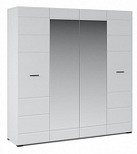 Шкаф 4-х дверный Йорк (Белый жемчуг/Белый глянец)