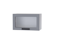 Шкаф верхний со стеклом 6ХС кухня Осло (Белый/Карбон сакура)