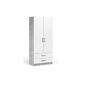 Шкаф 2д 2ящ.Чикаго (Ателье светлый/Белый)