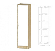 Пенал Буратино (Дуб сонома/Белый)