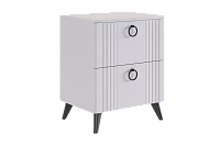 Тумба прикроватная Ева-2 (Белое дерево/Белый матовый)