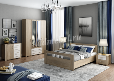 Комод №2 Сопрано (Дуб сонома/Белый)