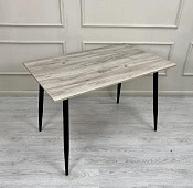 Стол обеденный Лайт ЛДСП (Дуб крафт серый/Опоры черные матовые)