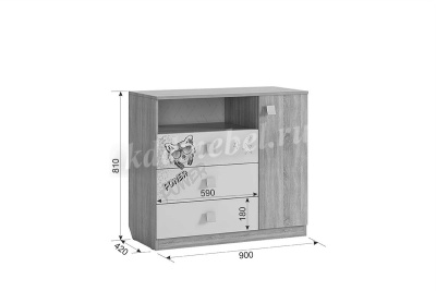 Комод Энерджи (Дуб сонома/Белый)
