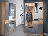 Шкаф Квадро для одежды ЛДСП (Дуб Делано/Дуб делано/Камень)