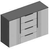 Комод Вита 2ств. 4 ящика (Темно-серый лофт/Силк маус серый)