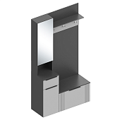 Прихожая Вита левая (Темно-серый лофт/Силк маус серый)