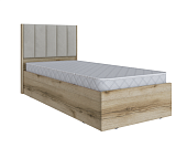 Кровать Мадрид МД-2 0.9 с ортопедическим основанием (Дуб делано/Волна светло-серый)