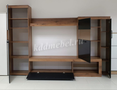 Гостиная Бастон (Дуб делано/Черный глянец)