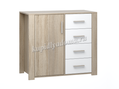 Комод №2 Сопрано (Дуб сонома/Белый)