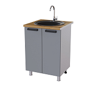 Шкаф нижний мойка 6М кухня Нагано без столешницы (Белый/Дуб юкон) 