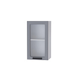 Шкаф верхний со стеклом 4ВС кухня Кампео (Белый/Сантьяго софт)