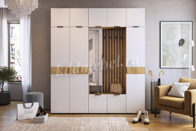 Шкаф Бери 1дв. (Дуб крафт золотой/Белое дерево)