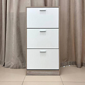 Тумба для обуви Империал 600 3-х дверная (Дуб крафт серый/Белый)