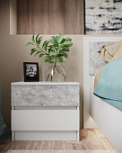 Тумба прикроватная Софи 2шт. (Белый/Бетон светлый)