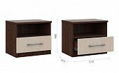 Тумба прикроватная Аврора (2 шт) (Венге/Дуб молочный)