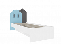 Кровать Сити 800*2000 с ортопедическим основанием 332.01 исп.2 (Белый/Графит софт/Голубой)