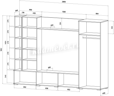 Гостиная Леванте (Дуб вотан/Кашемир)