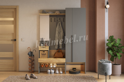 Прихожая К2 Баско (Графит/Дуб крафт золотой)