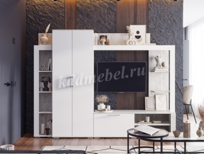 Гостиная Невада (Крафт белый/Софт Вайт)