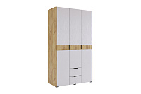 Шкаф Адам 3-х дверный (Дуб крафт золотой/Белое дерево)