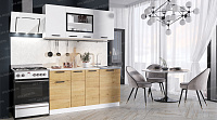Кухня Хозяюшка 1500 б/м, б/с (Белый/Дуб Вотан)