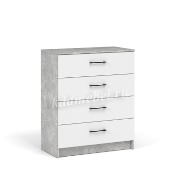 Комод Чикаго 4ящ (Ателье светлый/Белый)