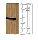Шкаф Гамма 2-х створчатый (Дуб вотан)