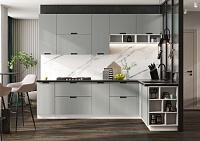 Фальшпанель на верхние модули 716 до стены Кухня Сахара (Холст Грей)