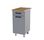 Шкаф нижний с 1 ящиком 4Р1 кухня Контемп без столешницы (Дуб сонома/Белый софт)