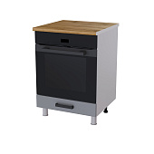 Шкаф нижний духовой 6Д кухня Кампео без столешницы (Белый/Черная шагрень) 