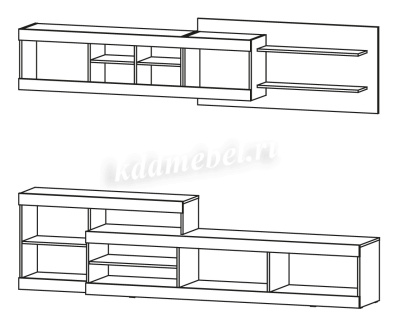 Гостиная Бьерк (Дуб вотан/Цемент темный)