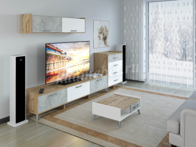 Комод Микс-0.8 (Дуб табачный/Белый)