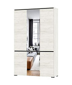 Шкаф Гретта 4С2ЗР с зеркалом (Дуб крафт белый/Антрацит)