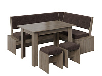 Кухонный уголок Торонто (Дуб сонома трюфель/Коричневая ткань)